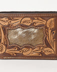 BAR H EQUINE Rodeo Floral Bifold & Trifold Wallet For Men Women HairOn Genuine Leather Tan