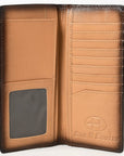 BAR H EQUINE Rodeo Steer Head Bifold & Trifold Wallet For Men Women Genuine Leather Brown