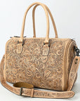 American Darling Duffel Hand Tooled Genuine Leather Women Bag Western Handbag Purse