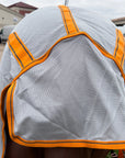 66 In - 84 In Hilason Horse Fly Sheet Uv Protect Mesh Bug Mosquito Summer White/Orange