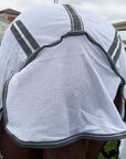 66 In - 84 In Hilason Horse Fly Sheet Uv Protect Mesh Bug Mosquito Summer White/Gray