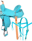 Hilason Western Horse Flex Tree Barrel Trail In Suede Leather Saddle & Biothane Tack Set
