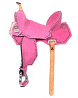 Hilason Western Horse Flex Tree Barrel Trail In Suede Leather Saddle & Biothane Tack Set