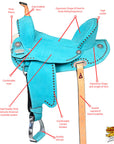 Hilason Western Horse Flex Tree Barrel Trail In Suede Leather Saddle & Biothane Tack Set