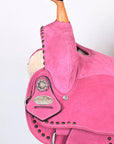 Hilason Western Horse Flex Tree Barrel Trail In Suede Leather Saddle & Biothane Tack Set