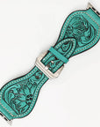 American Darling Floral Hand Tooled I watch Men Women Genuine Leather Strap