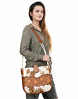 American Darling Adbg1485 Cross Body I Hand Tooled Hair-On Genuine Leather Women Bag Western Handbag Purse