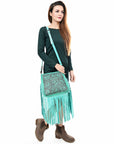 American Darling Hand Tooled Genuine Leather women bag western handbag purse