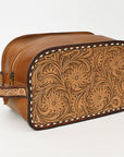 American Darling Adbg1509B Toiletry Hand Tooled Genuine Leather Women Bag Western Handbag Purse