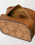 American Darling Adbg1509B Toiletry Hand Tooled Genuine Leather Women Bag Western Handbag Purse