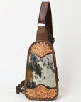 American Darling Sling Hand Tooled Upcycled Wool Genuine Leather Women Bag Western Handbag Purse