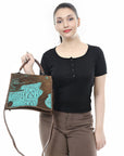 American Darling Tote Crocodile Embossed Genuine Leather Women Bag Western Handbag Purse