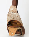American Darling Sling Hand Tooled Hair On Genuine Leather Women Bag Western Handbag Purse