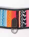 COMFYTACK Western Leather Horse Tripping Breast Collar Multi Beaded Inlay