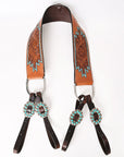 COMFYTACK Western Leather Horse Tripping Breast Collar Brown Floral Carved