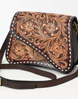American Darling Adbga587 Cross Body I Hand Tooled Genuine Leather Women Bag Western Handbag Purse