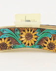 American Darling Beautifully Hand Tooled Women Ladies Hair Band Clip Clutcher Gift For Girls | Genuine Leather Claw Western