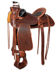 HILASON Western Horse Saddle Leather Wade Ranch Roping Basketweave Brown | Hand Tooled & For Horses
