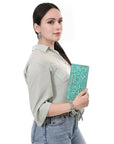 American Darling Clutch Beautifully Hand Tooled Genuine Leather women bag western handbag purse