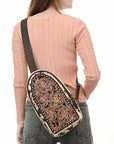 American Darling Sling Beautifully Hand Tooled Hair On Genuine Leather Women Bag Western Handbag Purse |