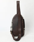 American Darling Sling Beautifully Hand Tooled Hair On Genuine Leather Women Bag Western Handbag Purse |