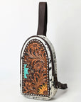 ADBGA593A Sling Hand Tooled Genuine Leather Women Bag Western Handbag Purse