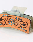 Beautifully Hand Tooled Women Ladies Hair Band Clip Clutcher