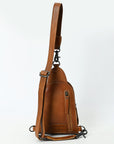 American Darling Sling Beautifully Hand Tooled Hair-On Genuine Leather women bag western handbag purse