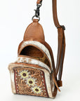 American Darling Sling Beautifully Hand Tooled Hair-On Genuine Leather women bag western handbag purse