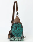 American Darling Sling Hair-On Crocodile embossed Genuine Leather women bag western handbag purse