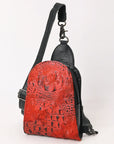 American Darling Sling Hair-On Crocodile embossed Genuine Leather women bag western handbag purse