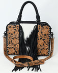 American Darling Tote Beautifully Hand Tooled Hair-On Genuine Leather women bag western handbag purse