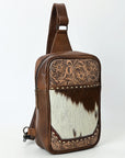 American Darling Sling Beautifully Hand Tooled Hair-On Genuine Leather women bag western handbag purse