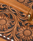 American Darling Adbga454E Jewelry Case Hand Tooled Hair-On Genuine Leather Women Bag Western Handbag Purse