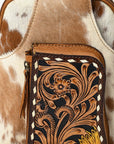 American Darling Adbga608 Sling Hand Tooled Hair-On Genuine Leather Women Bag Western Handbag Purse