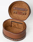 American Darling Adbga615 Jewelry Case Hand Tooled Genuine Leather Women Bag Western Handbag Purse