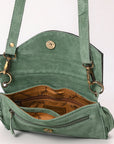 American Darling Hand Curved & Suede Bag Genuine Leather Crossbody Bag