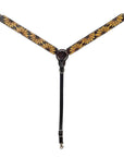 BAR H EQUINE Western Handtooled Leather Horse Headstall & Breast Collar Set