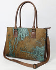 American Darling Tote Crocodile Embossed Genuine Leather Women Bag Western Handbag Purse
