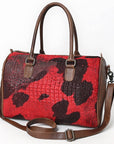 American Darling Western Leather Crocodile Embossed Speedy Bag | Premium Genuine Leather Travel Duffel Bag