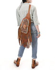 American Darling Sling Hand Tooled Genuine Leather Women Bag Western Handbag Purse| | for