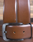 Hilason Western Genuine Leather Dress Belt 100% Pure Italian Cow Formal Brown