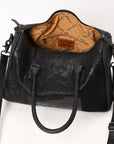 American Darling Western Leather Crocodile Embossed Speedy Bag | Premium Genuine Leather Travel Duffel Bag