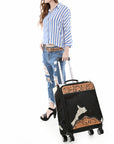 American Darling Travel Case Beautifully Hand Tooled Hair-On Genuine Leather women bag western handbag purse
