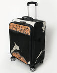 American Darling Travel Case Beautifully Hand Tooled Hair-On Genuine Leather women bag western handbag purse