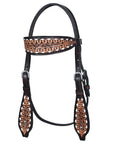 COMFYTACK Western Horse Headstall Breast Collar Set American Leather Tan
