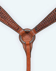 COMFYTACK Horse Floral Headstall Breast Collar Set American Leather Tan