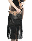 American Darling Large Crossbody Beautifully Hand Tooled Crocodile embossed Genuine Leather women bag western handbag purse