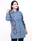 ADDR017 Denim Women shirt Jacket Dress Tunic Ladies Girl Top