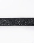 AMERICAN DARLING Beautifully Hand Tooled American Leather Unisex Belt Black